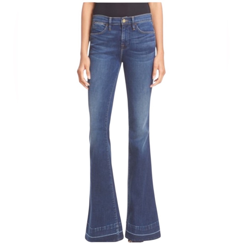 Frame Le High Flare In Colby Wash Size 30